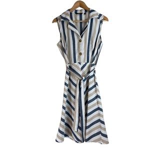 Mlle Gabrielle Blue and White Striped Dress